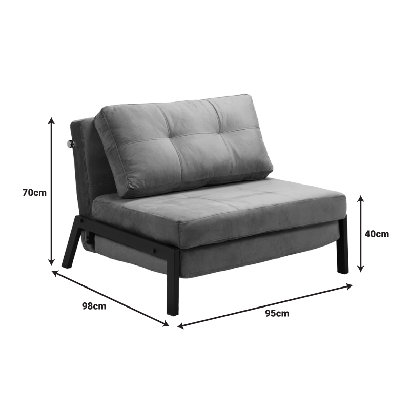 Πολυθρόνα-κρεβάτι Fancy pakoworld ύφασμα σε ανθρακί απόχρωση και πόδι μαύρο μέταλλο 95x98x70εκ 7
