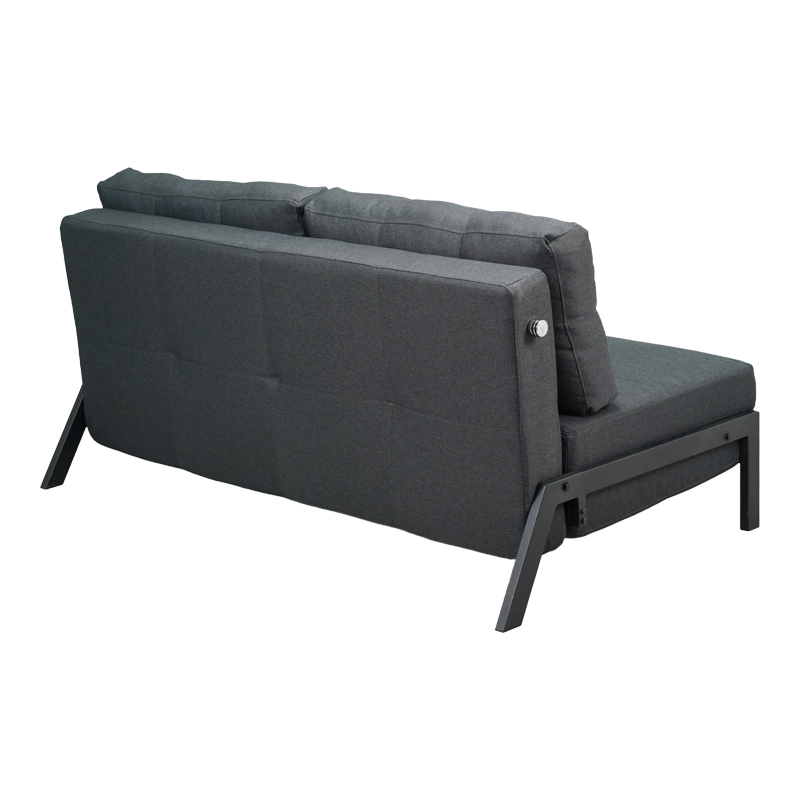 Καναπές 2θέσιος-κρεβάτι Fancy pakoworld ύφασμα σε ανθρακί απόχρωση με μαύρο πόδι 150x92x77εκ 4