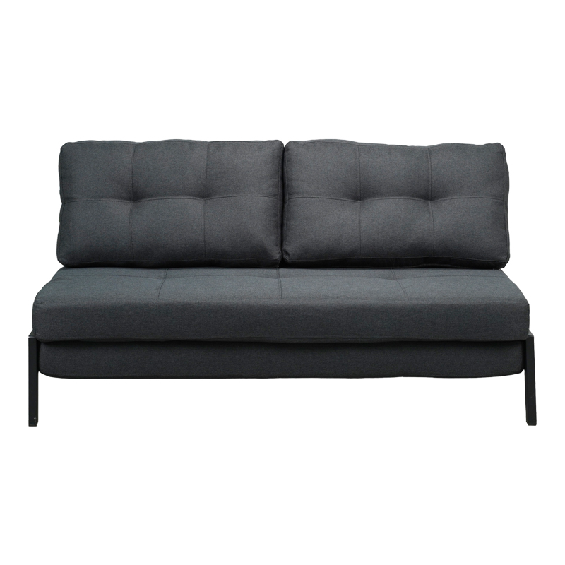 Καναπές 2θέσιος-κρεβάτι Fancy pakoworld ύφασμα σε ανθρακί απόχρωση με μαύρο πόδι 150x92x77εκ 6
