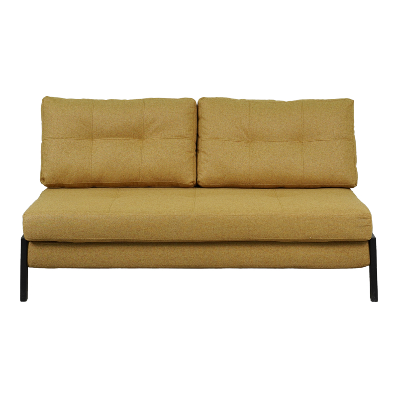 Καναπές 2θέσιος-κρεβάτι Fancy pakoworld ύφασμα σε κίτρινη απόχρωση με μαύρο πόδι 150x92x77εκ 6