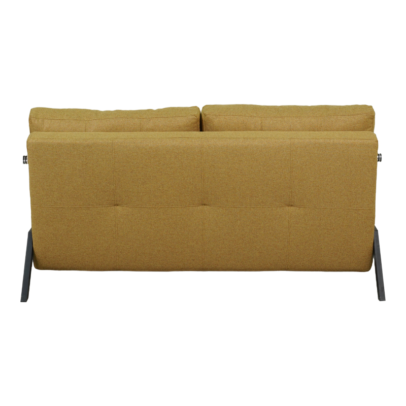 Καναπές 2θέσιος-κρεβάτι Fancy pakoworld ύφασμα σε κίτρινη απόχρωση με μαύρο πόδι 150x92x77εκ 7