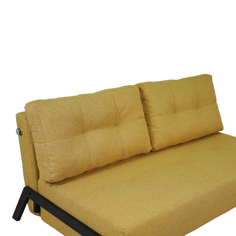 Καναπές 2θέσιος-κρεβάτι Fancy pakoworld ύφασμα σε κίτρινη απόχρωση με μαύρο πόδι 150x92x77εκ 8