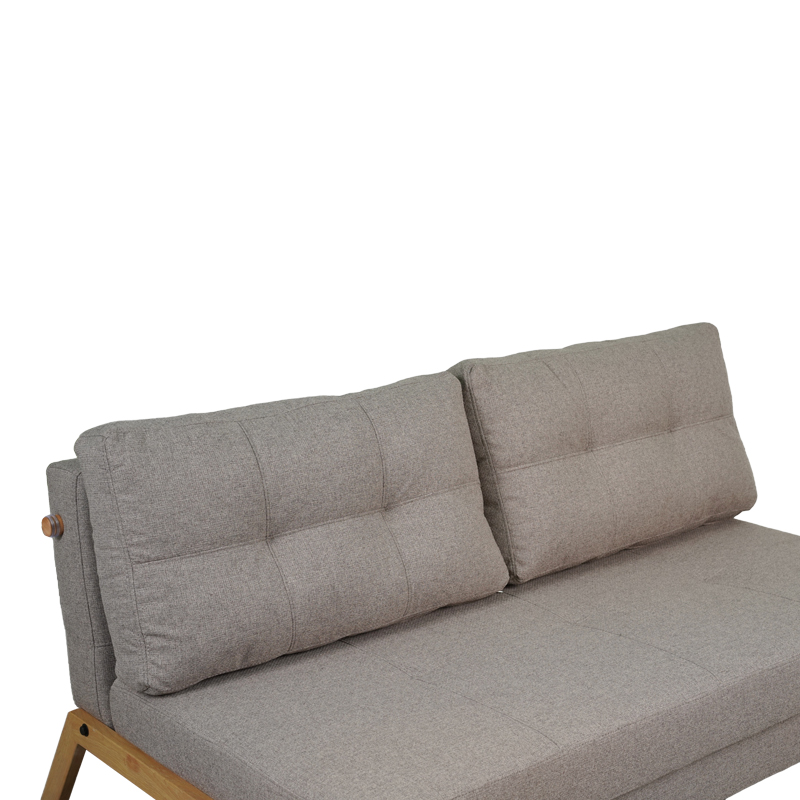 Καναπές 2θέσιος-κρεβάτι Fancy pakoworld ύφασμα σε μπεζ απόχρωση με φυσικό πόδι 150x92x77εκ 8