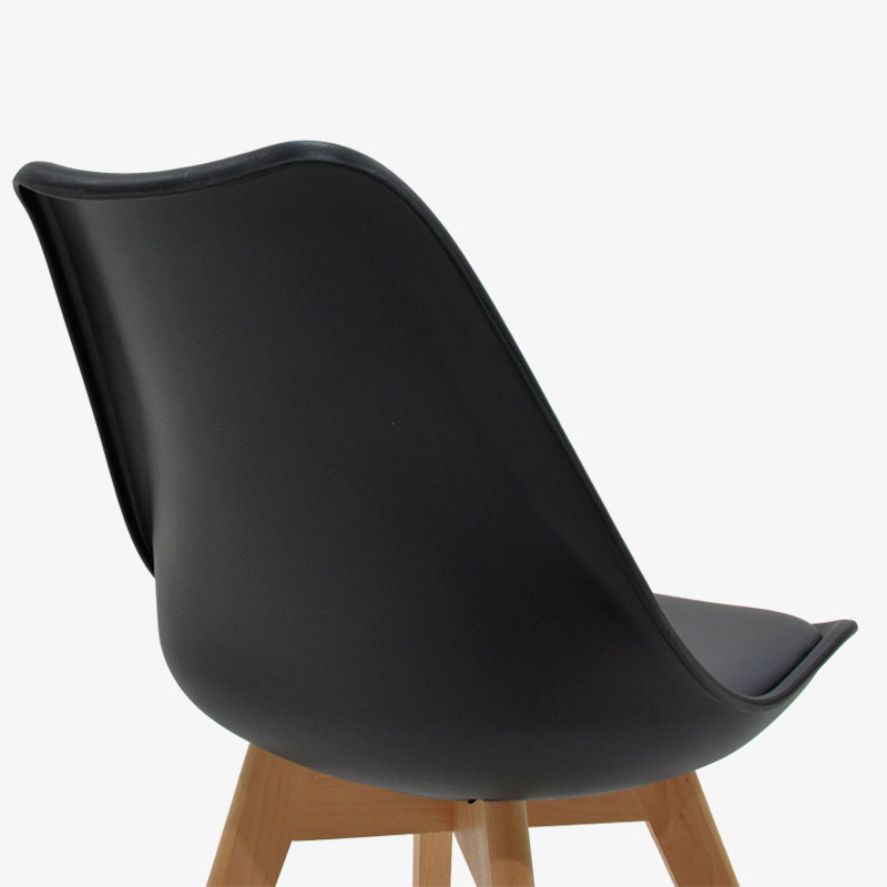 Καρέκλα Gaston pakoworld PP-PU μαύρο-φυσικό πόδι 43x51x75 εκ 8