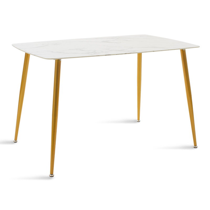 Τραπέζι Paris pakoworld οβάλ γυαλί 8mm σχέδιο μαρμάρου-χρυσό 120x80x75εκ 1