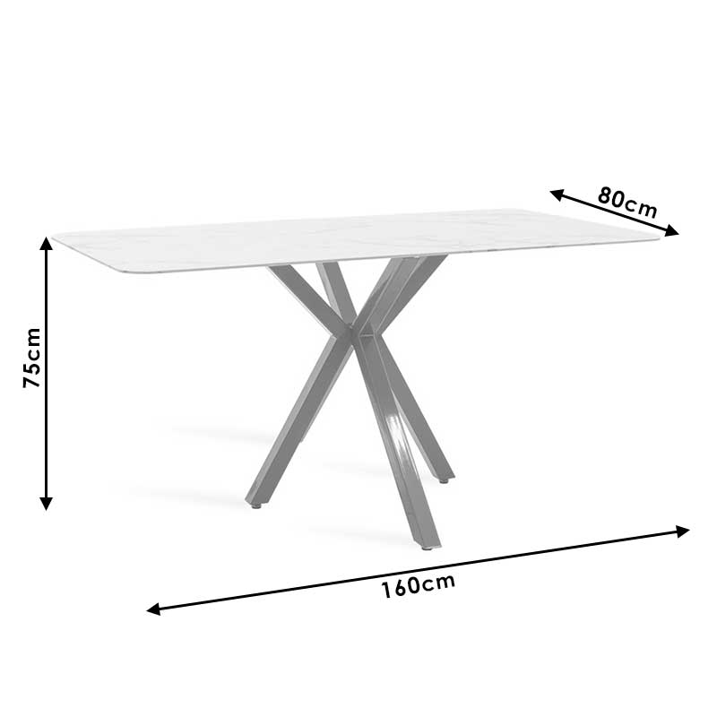 Τραπέζι Paris pakoworld γυαλί 8mm σχέδιο μαρμάρου-χρυσό 160x80x75εκ 6