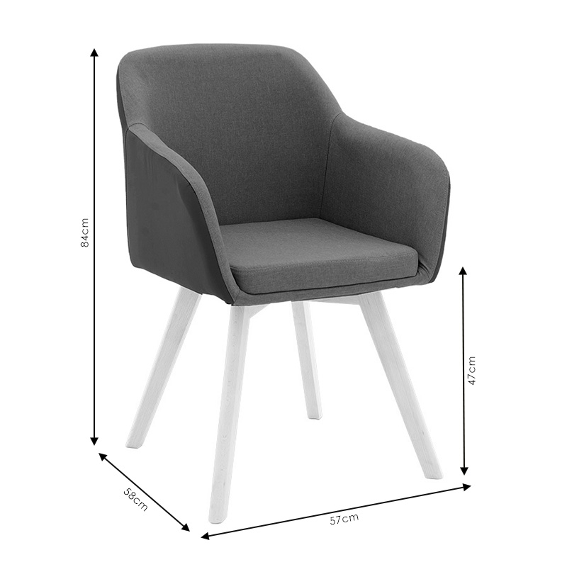 Πολυθρόνα Safira pakoworld PU ύφασμα μαύρο-φυσικό 57x58x84εκ 8