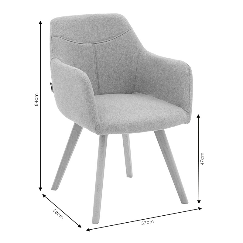 Πολυθρόνα Nasima pakoworld ύφασμα γκρι-φυσικό 57x58x84εκ 8