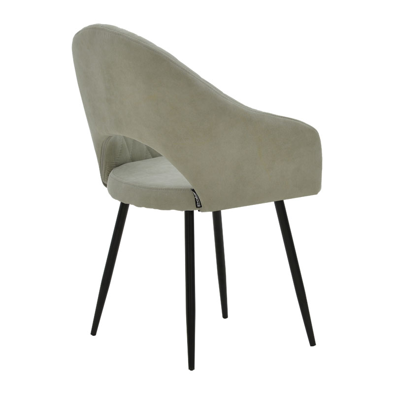 Πολυθρόνα Macie pakoworld ύφασμα antique γκρι-μαύρο 58x50x85εκ 2