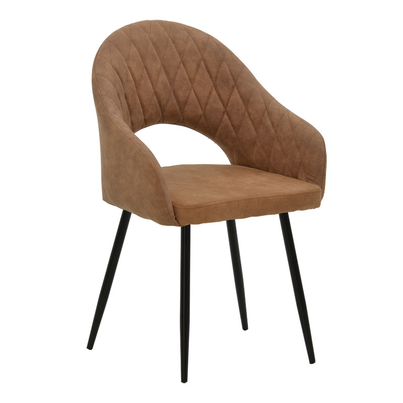 Πολυθρόνα Macie pakoworld ύφασμα καφέ antique-μαύρο 58x50x85εκ 1