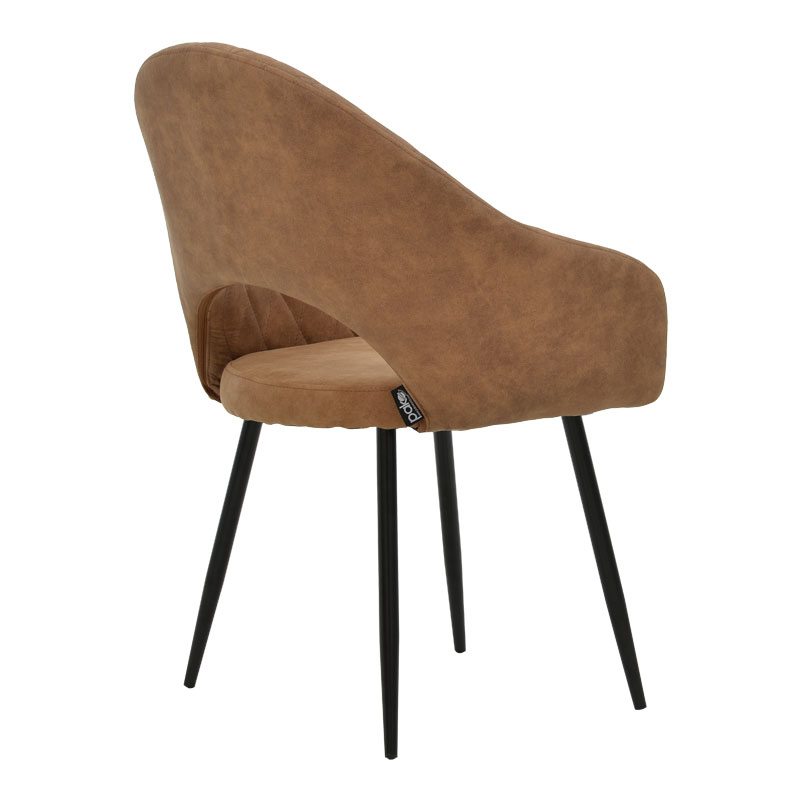Πολυθρόνα Macie pakoworld ύφασμα καφέ antique-μαύρο 58x50x85εκ 2