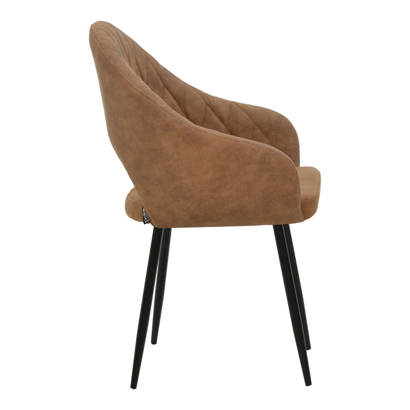 Πολυθρόνα Macie pakoworld ύφασμα καφέ antique-μαύρο 58x50x85εκ 3