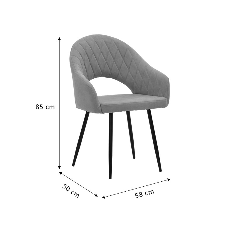 Πολυθρόνα Macie pakoworld ύφασμα καφέ antique-μαύρο 58x50x85εκ 8