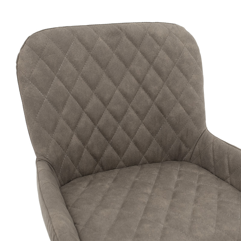 Σκαμπό bar Delicacy pakoworld μεταλλικό μαύρο-ύφασμα antique γκρι-καφέ antique 6