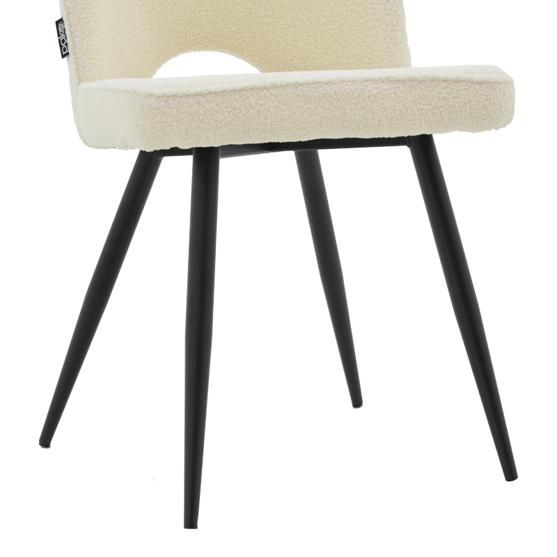 Καρέκλα Renish pakoworld μπουκλέ λευκό-μεταλλικό μαύρο πόδι 49x59x86εκ 8