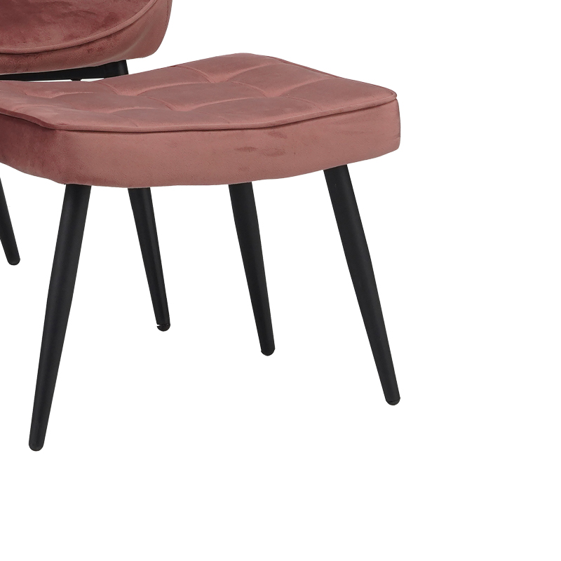 Πολυθρόνα με υποπόδιο Dorita pakoworld βελούδο σάπιο μήλο-πόδι μαύρο μέταλλο 68.5x76x103εκ 7