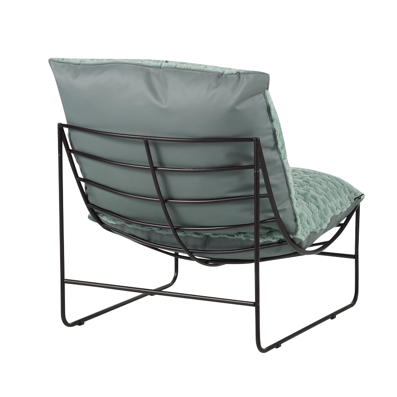 Πολυθρόνα Chopie pakoworld ύφασμα ανοιχτό πράσινο-μαύρο πόδι 77x90x83εκ 2