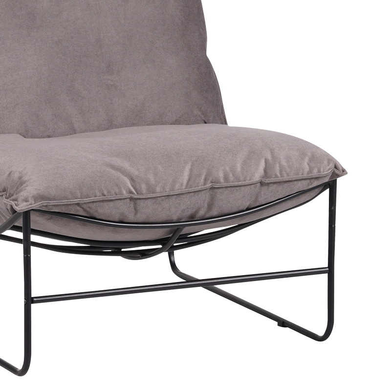 Πολυθρόνα Chopie pakoworld ύφασμα γκρι ποντικί-μαύρο πόδι 77x90x83εκ 6