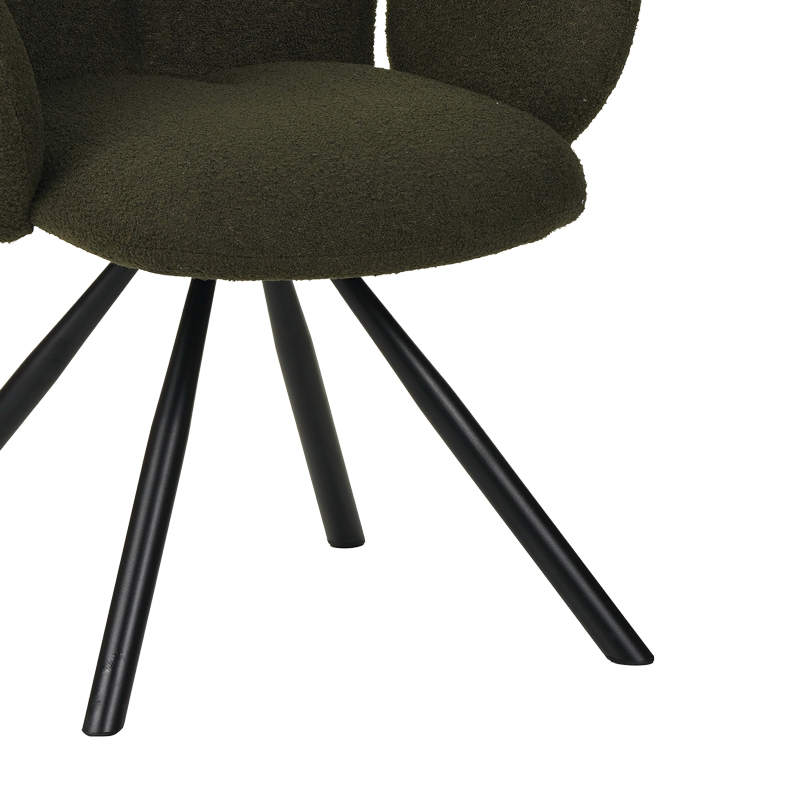 Πολυθρόνα Garzele Inart πράσινο μπουκλέ ύφασμα-πόδι μαύρο μέταλλο 68x66x82.5εκ 7