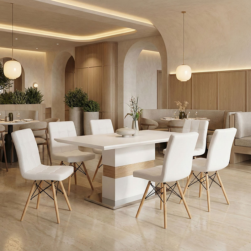 Τραπέζι Zoekrin Inart λευκό mdf 200x100x76εκ 2