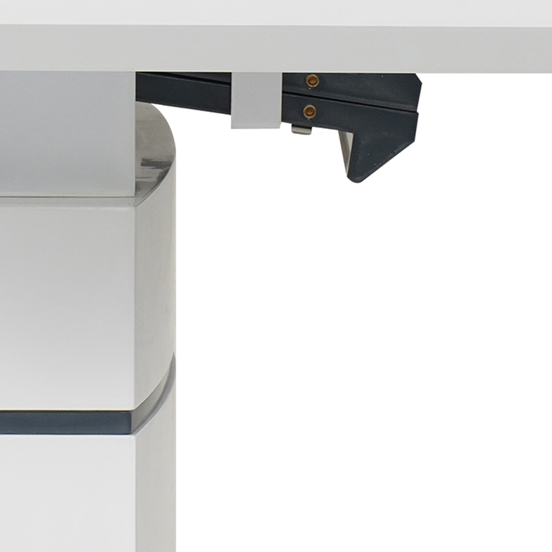 Τραπέζι επεκτεινόμενο Darsile Inart λευκό με γκρι-ανθρακί mdf 140-180x90x76εκ 10