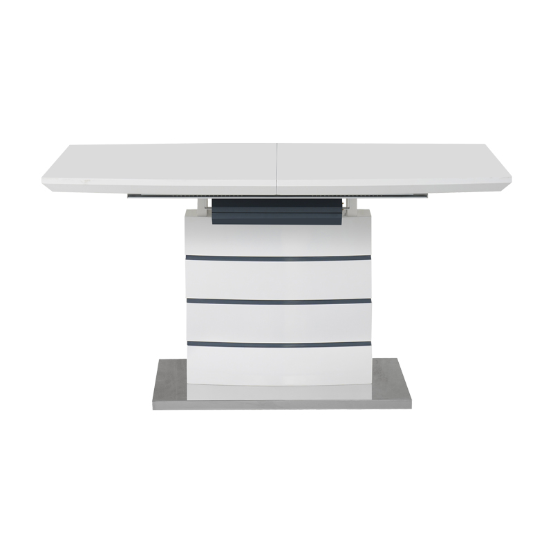 Τραπέζι επεκτεινόμενο Darsile Inart λευκό με γκρι-ανθρακί mdf 140-180x90x76εκ 5