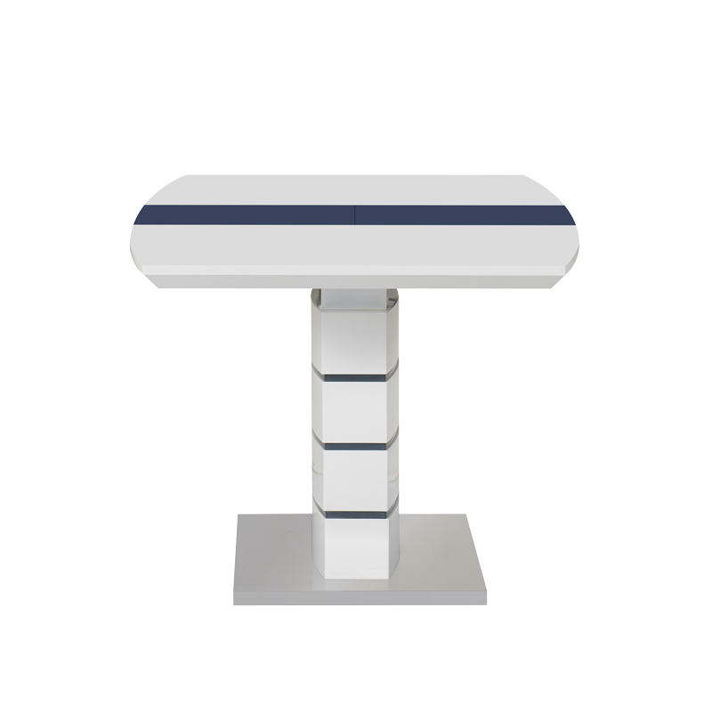 Τραπέζι επεκτεινόμενο Darsile Inart λευκό με γκρι-ανθρακί mdf 140-180x90x76εκ 6