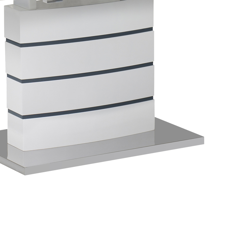 Τραπέζι επεκτεινόμενο Darsile Inart λευκό με γκρι-ανθρακί mdf 140-180x90x76εκ 9