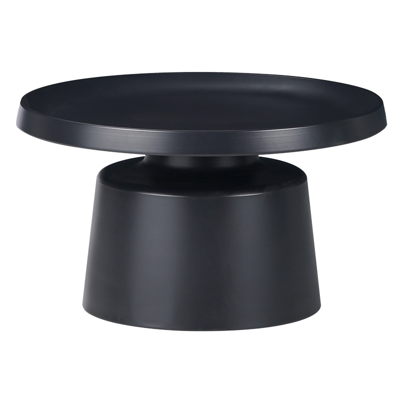 Τραπέζι σαλονιού Ginoze Inart μαύρο μέταλλο Φ70x40εκ 2