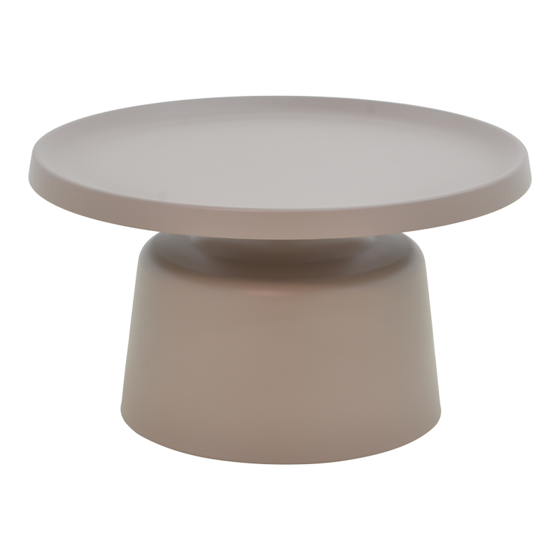 Τραπέζι σαλονιού Ginoze Inart cappuccino μέταλλο Φ70x40εκ 2