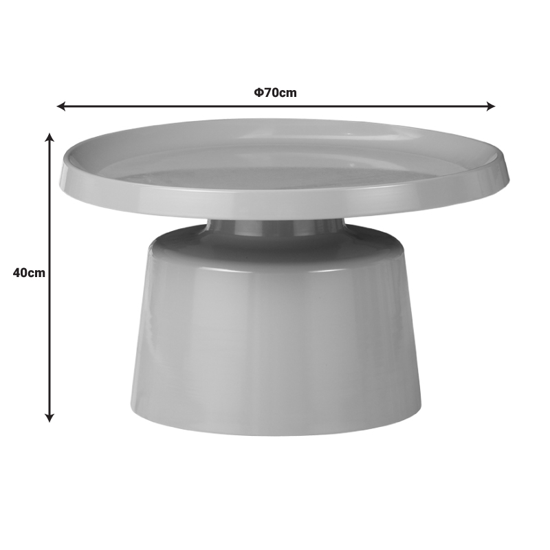 Τραπέζι σαλονιού Ginoze Inart cappuccino μέταλλο Φ70x40εκ 4