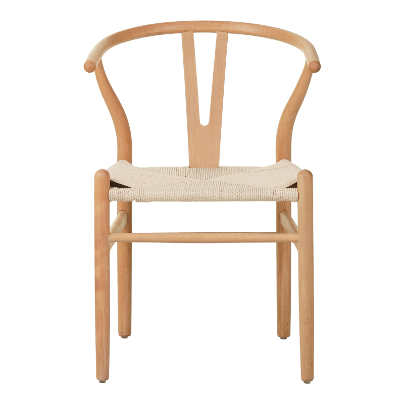 Καρέκλα Wishbone pakoworld rubberwood-σχοινί σε φυσική απόχρωση 53.5x57x74εκ 5