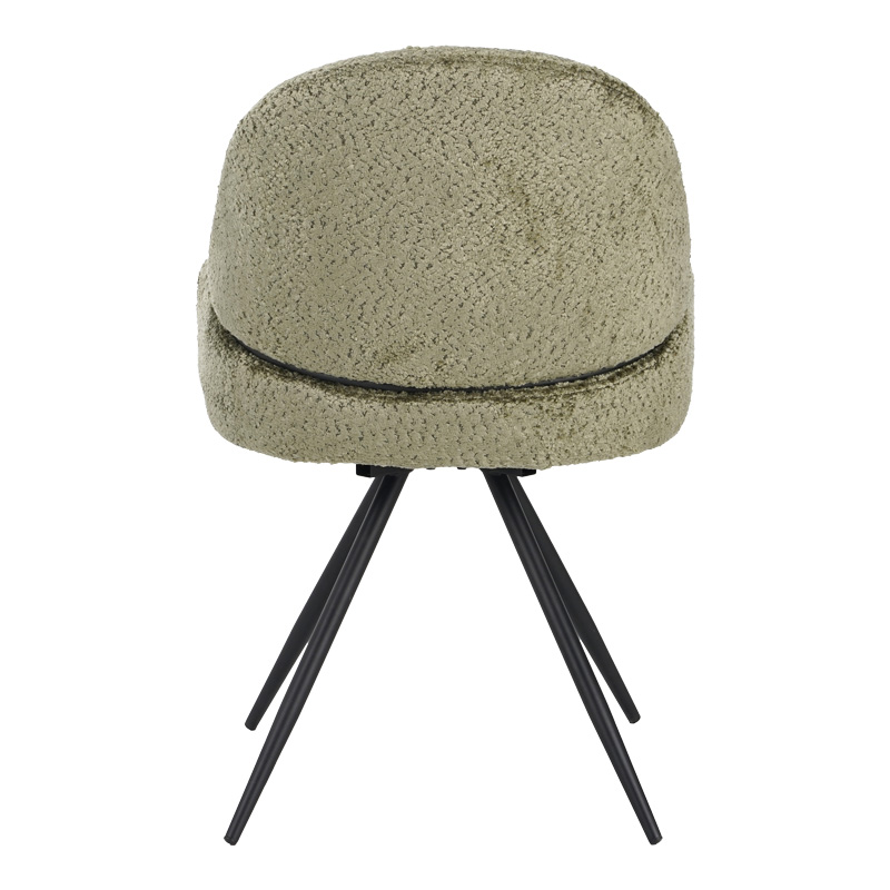 Καρέκλα περιστρεφόμενη Morea pakoworld μπουκλέ ύφασμα σε λαδί απόχρωση με μαύρα μεταλλικά πόδια 55x63.5x89.5εκ 5