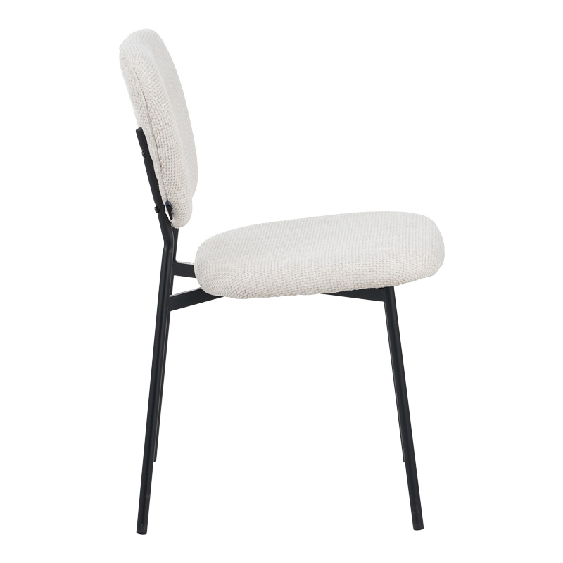 Καρέκλα Cathair pakoworld μπουκλέ ύφασμα σε μπεζ απόχρωση με μαύρα μεταλλικά πόδια 48x53x82εκ 3