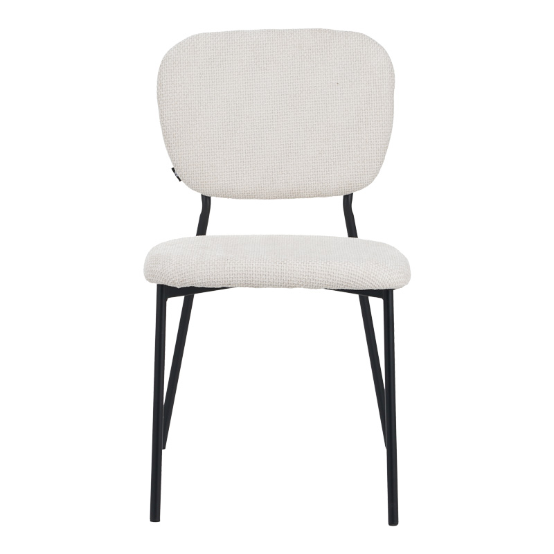 Καρέκλα Cathair pakoworld μπουκλέ ύφασμα σε μπεζ απόχρωση με μαύρα μεταλλικά πόδια 48x53x82εκ 4