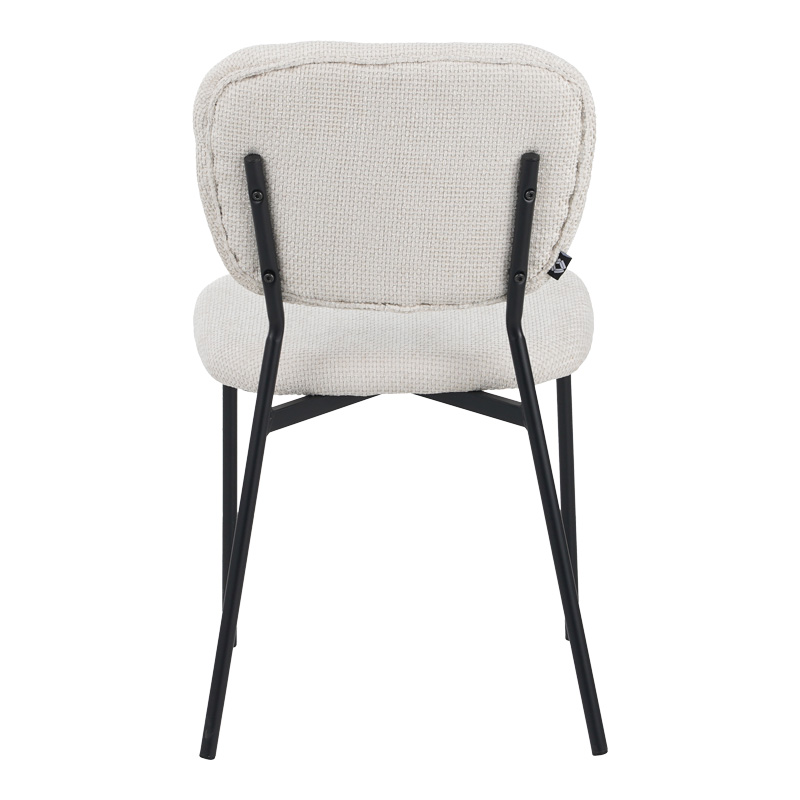 Καρέκλα Cathair pakoworld μπουκλέ ύφασμα σε μπεζ απόχρωση με μαύρα μεταλλικά πόδια 48x53x82εκ 5