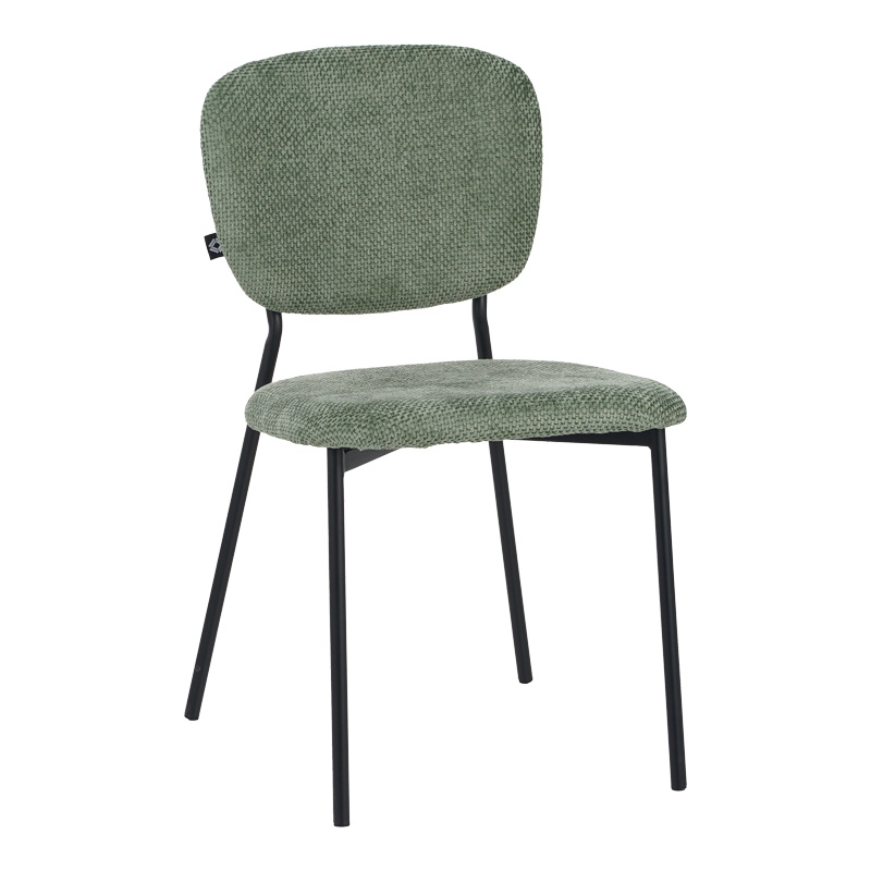 Καρέκλα Cathair pakoworld μπουκλέ ύφασμα σε λαδί απόχρωση με μαύρα μεταλλικά πόδια 48x53x82εκ 1