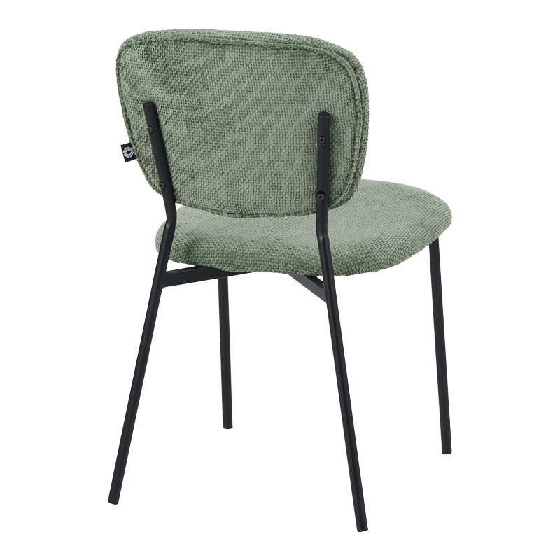 Καρέκλα Cathair pakoworld μπουκλέ ύφασμα σε λαδί απόχρωση με μαύρα μεταλλικά πόδια 48x53x82εκ 2