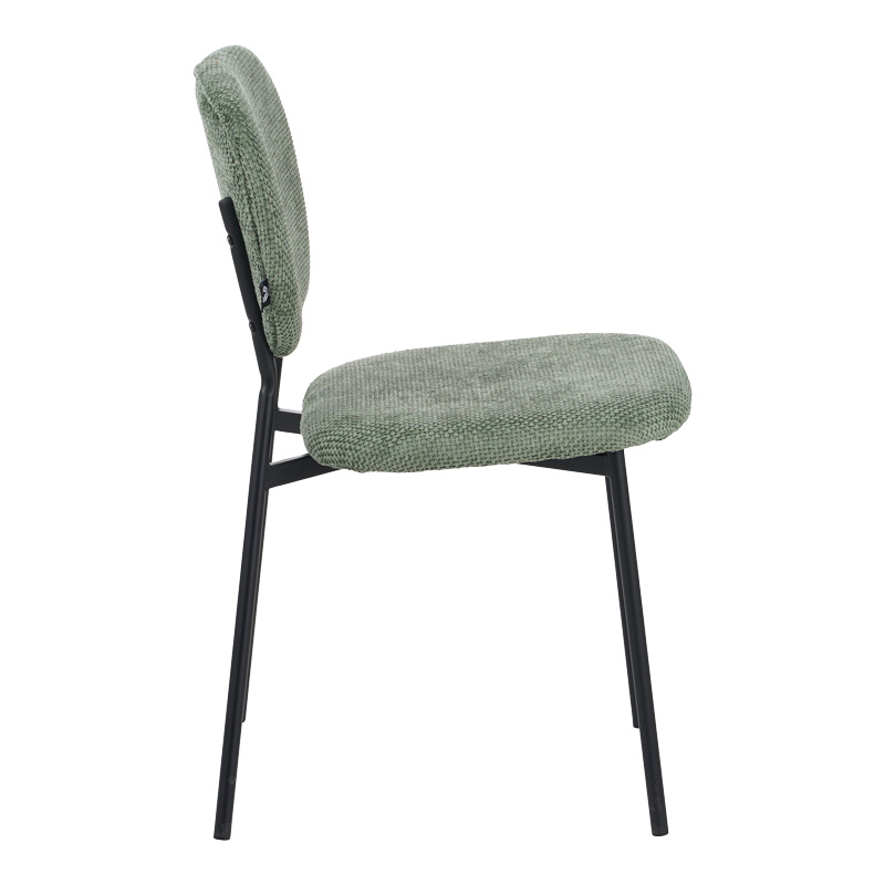 Καρέκλα Cathair pakoworld μπουκλέ ύφασμα σε λαδί απόχρωση με μαύρα μεταλλικά πόδια 48x53x82εκ 3