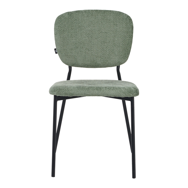 Καρέκλα Cathair pakoworld μπουκλέ ύφασμα σε λαδί απόχρωση με μαύρα μεταλλικά πόδια 48x53x82εκ 4