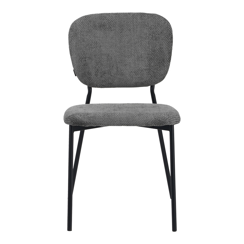 Καρέκλα Cathair pakoworld μπουκλέ ύφασμα σε γκρι απόχρωση με μαύρα μεταλλικά πόδια 48x53x82εκ 4