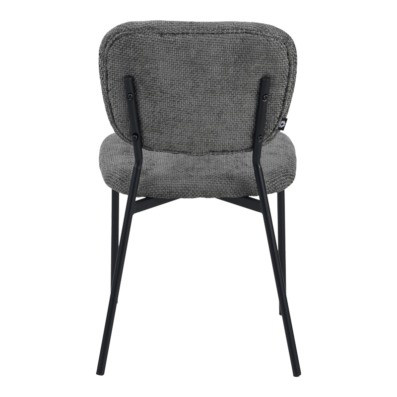 Καρέκλα Cathair pakoworld μπουκλέ ύφασμα σε γκρι απόχρωση με μαύρα μεταλλικά πόδια 48x53x82εκ 5