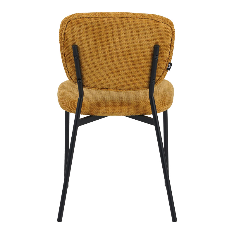 Καρέκλα Cathair pakoworld μπουκλέ ύφασμα σε κίτρινη απόχρωση με μαύρα μεταλλικά πόδια 48x53x82εκ 5