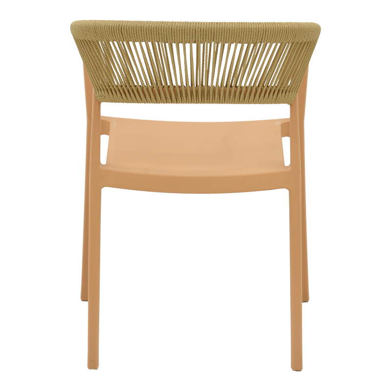 Πολυθρόνα Sillia pakoworld στοιβαζόμενη pp cappuccino απόχρωση με μπεζ rattan 55x52x74.5εκ 5