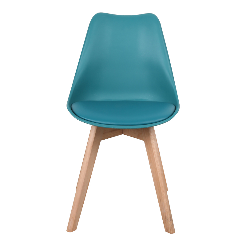 Καρέκλα Gaston pakoworld PP-PU μπλε απόχρωση- φυσικό πόδι 43x51x75εκ 5