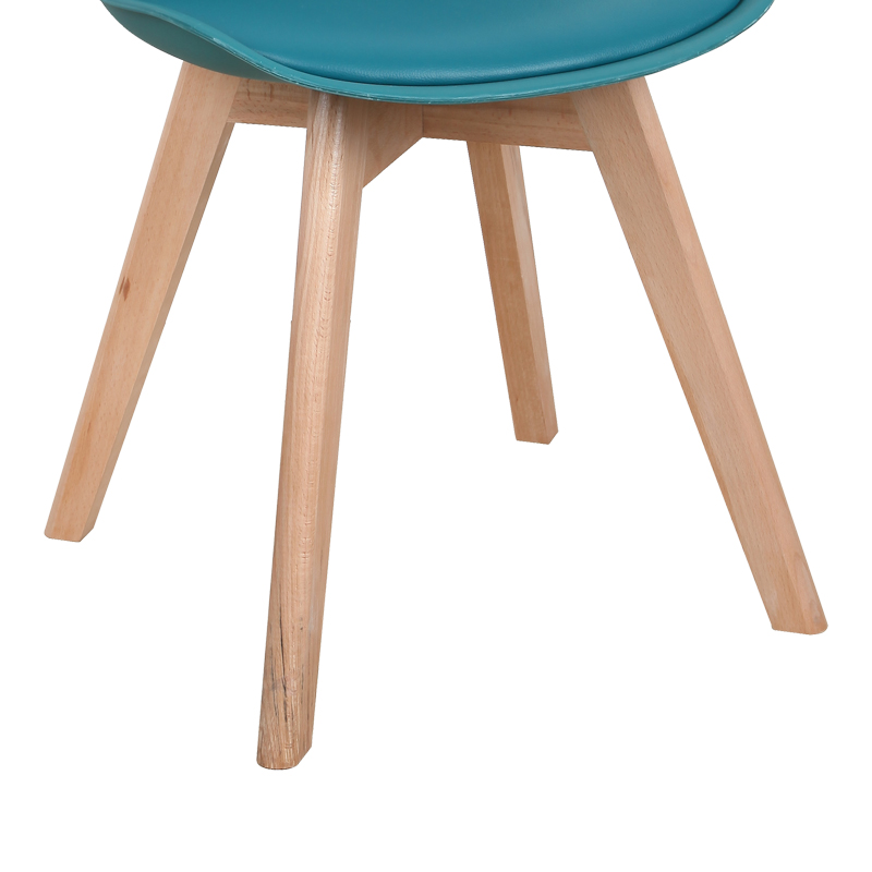 Καρέκλα Gaston pakoworld PP-PU μπλε απόχρωση- φυσικό πόδι 43x51x75εκ 8