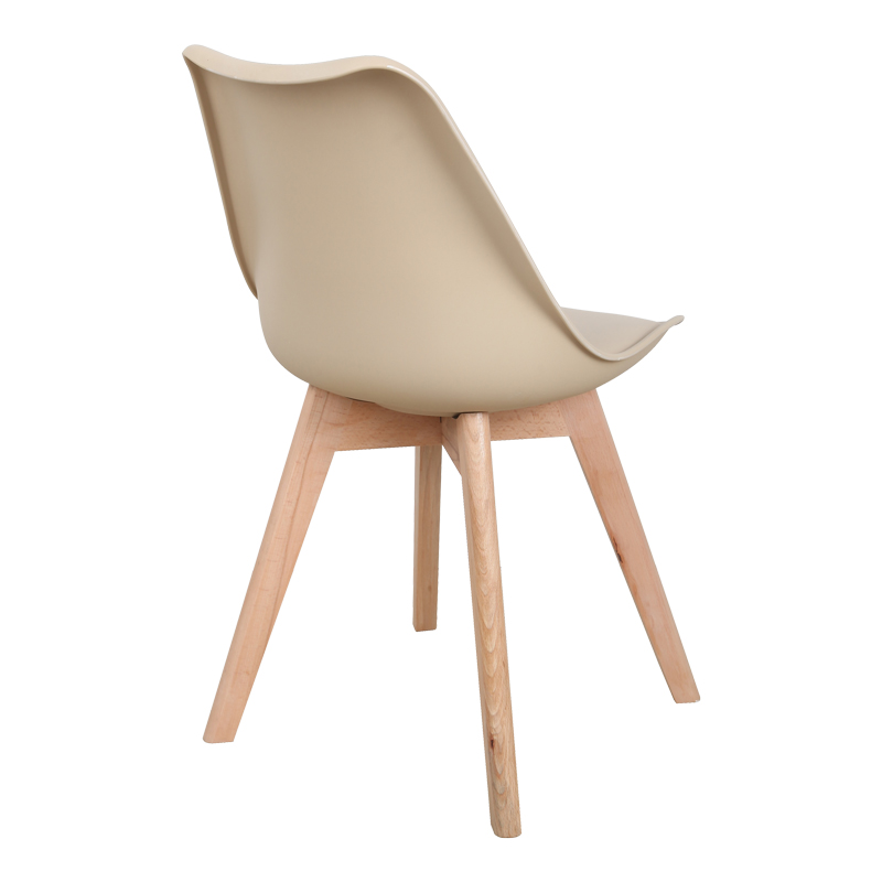 Καρέκλα Gaston pakoworld PP-PU taupe απόχρωση- φυσικό πόδι 43x51x75εκ 3