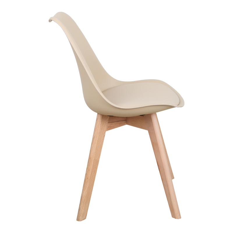 Καρέκλα Gaston pakoworld PP-PU taupe απόχρωση- φυσικό πόδι 43x51x75εκ 4