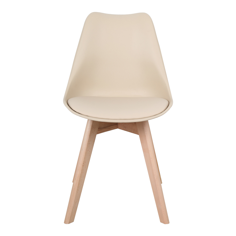 Καρέκλα Gaston pakoworld PP-PU taupe απόχρωση- φυσικό πόδι 43x51x75εκ 5