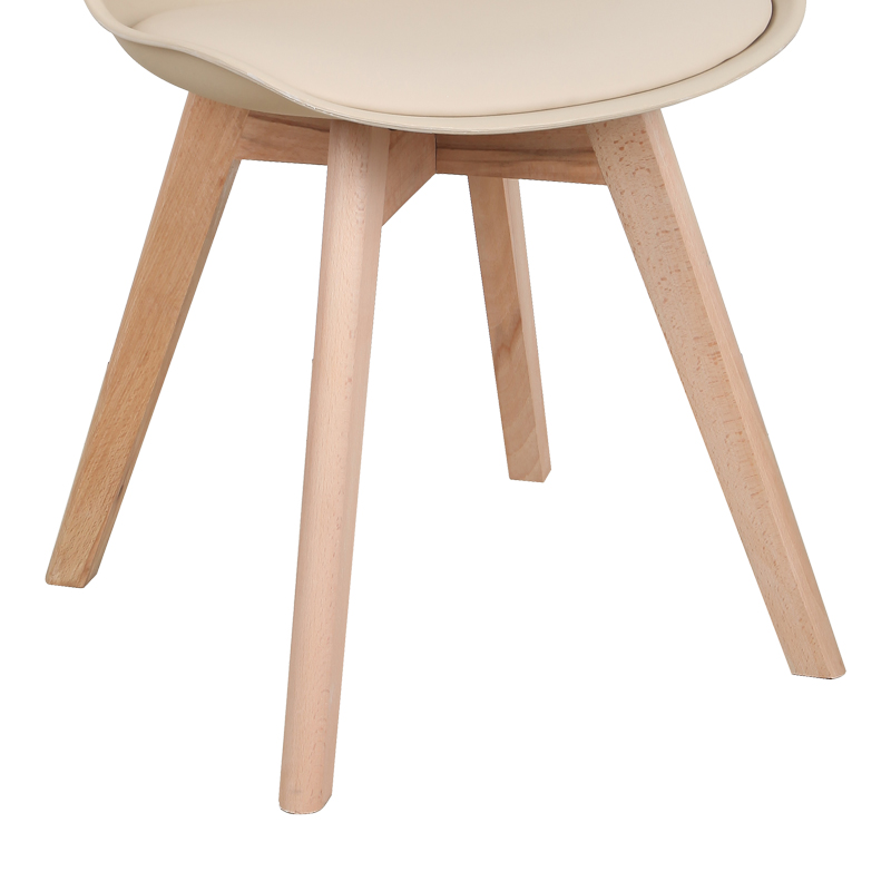 Καρέκλα Gaston pakoworld PP-PU taupe απόχρωση- φυσικό πόδι 43x51x75εκ 8